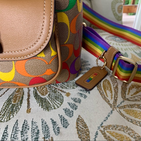 NWT Coach Pennie Small Rainbow Backpack Bag - Picture 5 of 6